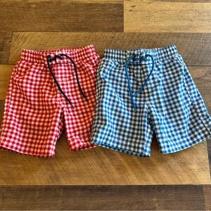 Hope & Henry Red & Blue Ginham Swim Suit Boys